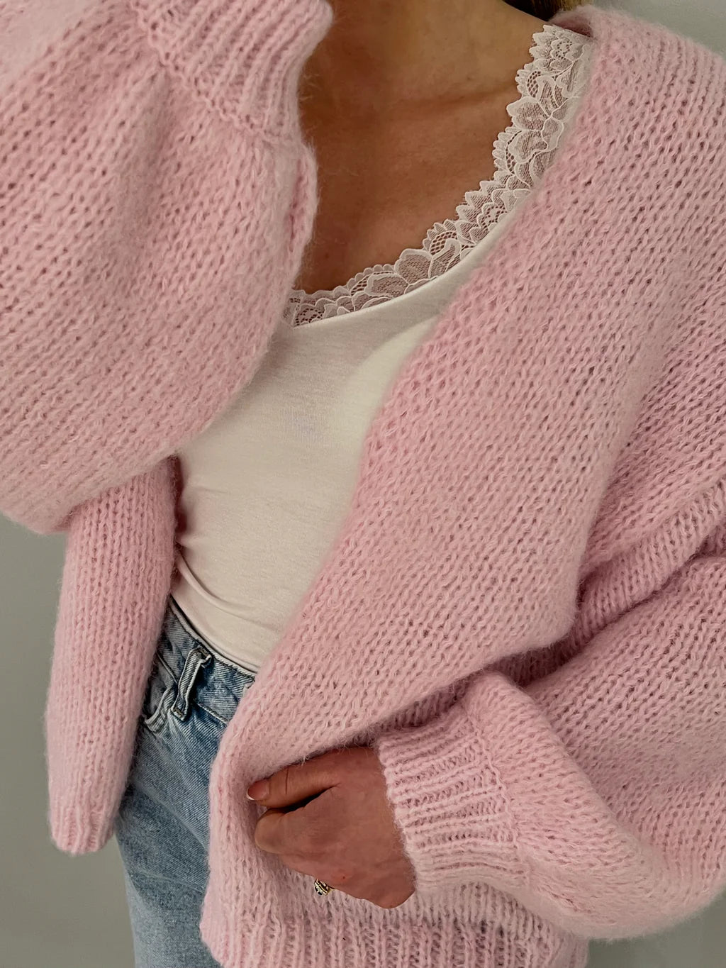 VMMAYBE Knit Cardigan - Parfait Pink